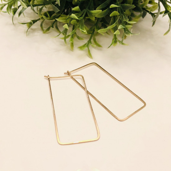 RECTANGULAR HOOP EARRINGS