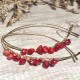 RED CORAL STONES WRAPPED EARRING 
