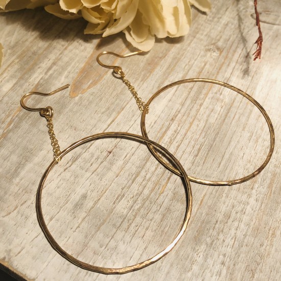 SWING CHAIN HOOPS EARRING SWING CHAIN HOOPS EARRING
