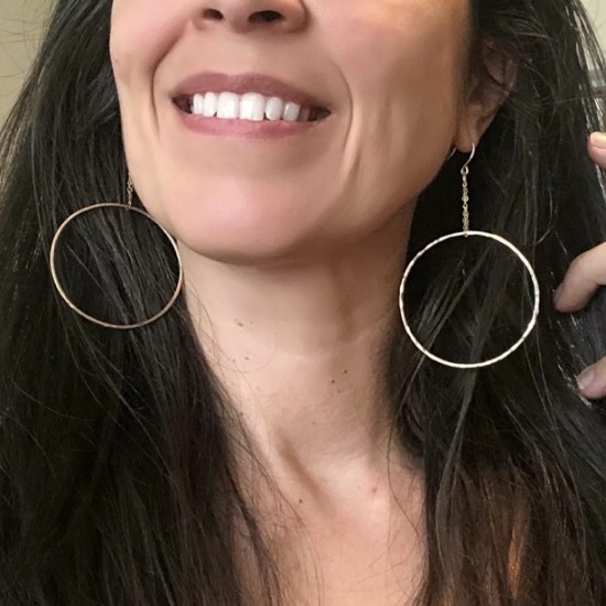 SWING CHAIN HOOPS EARRING SWING CHAIN HOOPS EARRING