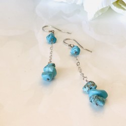 TURQUOISE GEM DROP EARRINGS TURQUOISE GEM DROP EARRINGS