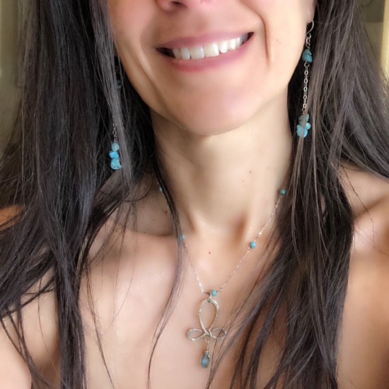 TURQUOISE GEM DROP EARRINGS TURQUOISE GEM DROP EARRINGS