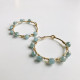 WRAPPED HOOP AQUAMARINE CRYSTAL EARRINGS