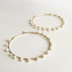 WRAPPED HOOP MOTHER OF PEARL EARRINGS WRAPPED HOOP MOTHER OF PEARL EARRINGS
