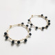 WRAPPED HOOP ONYX CRYSTAL EARRINGS