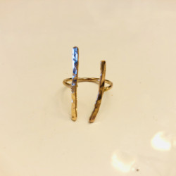 DOUBLE BAR ORGANIC RING GOLD FILLED DOUBLE BAR ORGANIC RING GOLD FILLED
