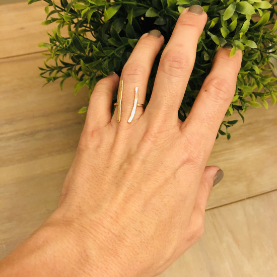 DOUBLE BAR ORGANIC RING GOLD FILLED