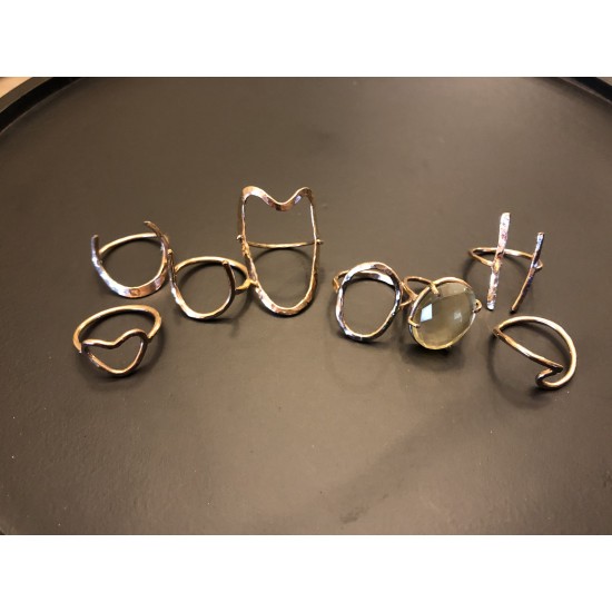 DOUBLE BAR ORGANIC RING GOLD FILLED
