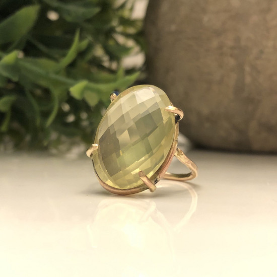  NATURAL LEMON QUARTZ RING