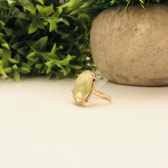  NATURAL LEMON QUARTZ RING