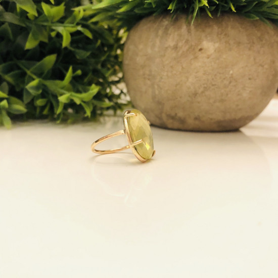  NATURAL LEMON QUARTZ RING