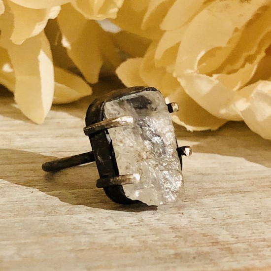 NATURAL RAW CRYSTAL QUARTZ STONE RING NATURAL RAW CRYSTAL QUARTZ STONE RING