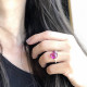 NATURAL RHODOLITE PINK QUARTZ RING