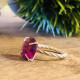 NATURAL RHODOLITE PINK QUARTZ RING