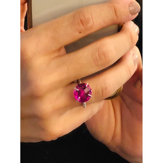 NATURAL RHODOLITE PINK QUARTZ RING NATURAL RHODOLITE PINK QUARTZ RING