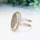 NATURAL ROSE QUARTZ DOUBLE RING NATURAL ROSE QUARTZ DOUBLE RING