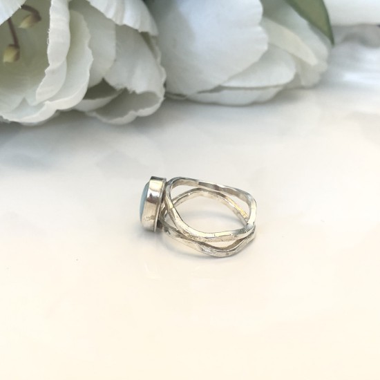ORGANIC LARIMAR DOUBLE RING ORGANIC LARIMAR DOUBLE RING