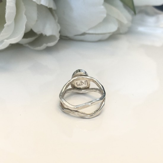 ORGANIC LARIMAR DOUBLE RING ORGANIC LARIMAR DOUBLE RING