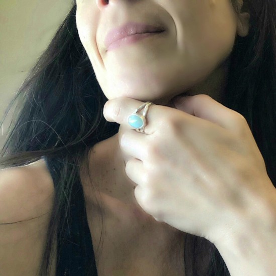 ORGANIC LARIMAR DOUBLE RING ORGANIC LARIMAR DOUBLE RING