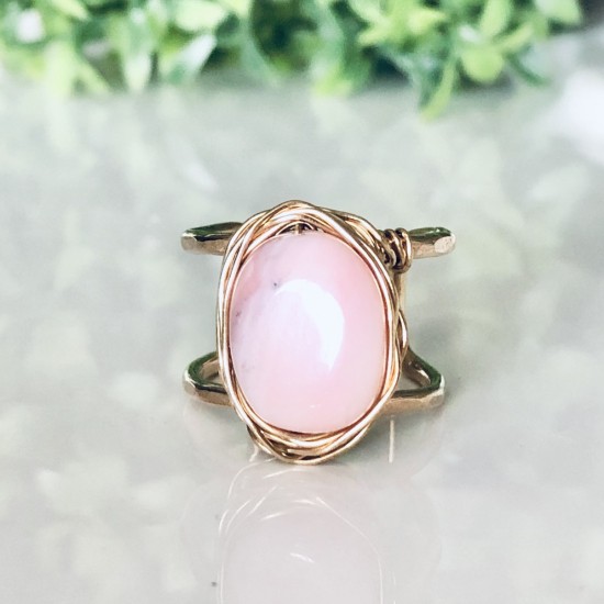 ORGANIC MORGANITE DROP STONE RING ORGANIC MORGANITE DROP STONE RING