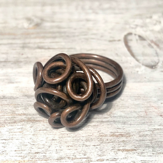 SWIRL COOPER RING