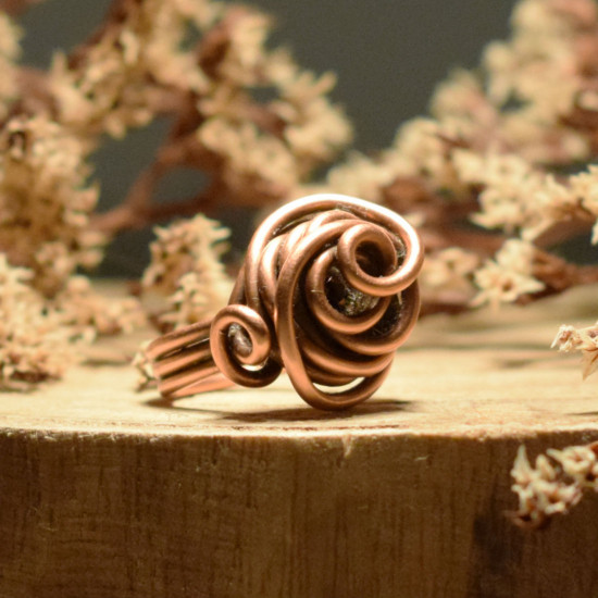 SWIRL COOPER RING