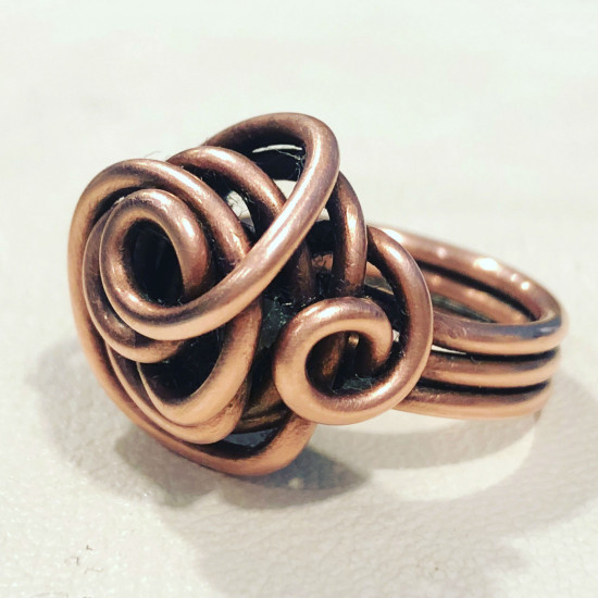 SWIRL COOPER RING