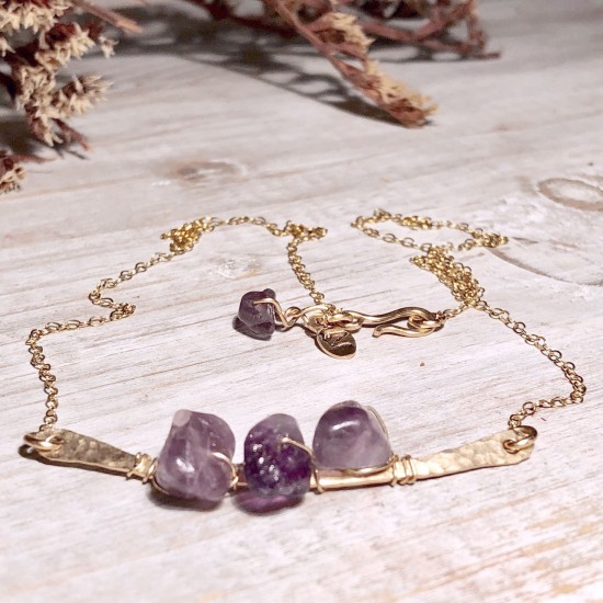 AMETHYST WRAPPED NECKLACE AMETHYST WRAPPED NECKLACE