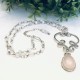 ARTISTIC SHAPED WITH NATURAL ROSE QUARTZ NECKLACE ARTISTIC SHAPED WITH NATURAL ROSE QUARTZ NECKLACE