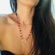 CROSS IN A RED CORAL STONES NECKLACE CROSS IN A RED CORAL STONES NECKLACE