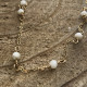 MOTHER OF PEARLS CHAIN CHOCKER NECKLACE