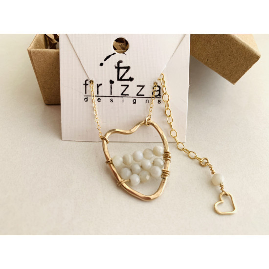 OPEN HEART MOTHER OF PEARLS NECKLACE OPEN HEART MOTHER OF PEARLS NECKLACE