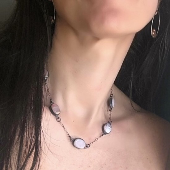 PINK AUSTRALIAN OPAL NECKLACE PINK AUSTRALIAN OPAL NECKLACE
