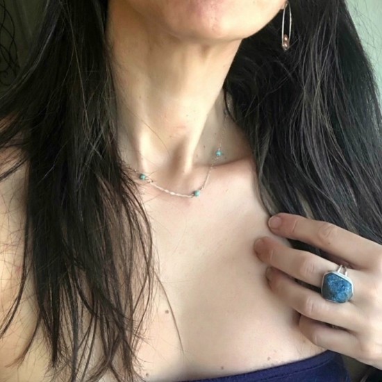 TURQUOISE LITTLE STONES NECKLACE TURQUOISE LITTLE STONES NECKLACE