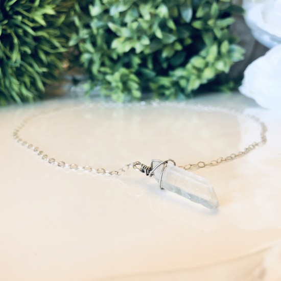 WRAPPED CRYSTAL NECKLACE WRAPPED CRYSTAL NECKLACE